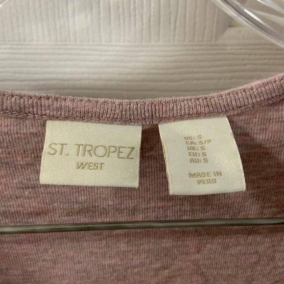 St. Tropez West Pink/Mauve Drape Neck Top Small - Picture 2 of 7